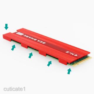 ฮีทซิงค์อลูมิเนียมสำหรับ PCIe NVMe M . 2 SSD พร้อมแผ่นระบายความร้อนสีแดง