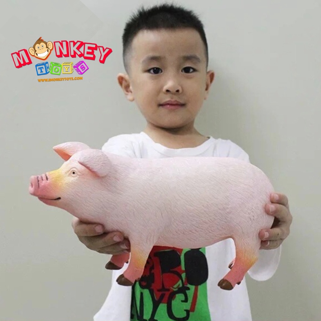 Monkey Toys โมเดลสัตว์ Pig หมู ขนาด 28.50 CM แบบนิ่ม (จากหาดใหญ่)