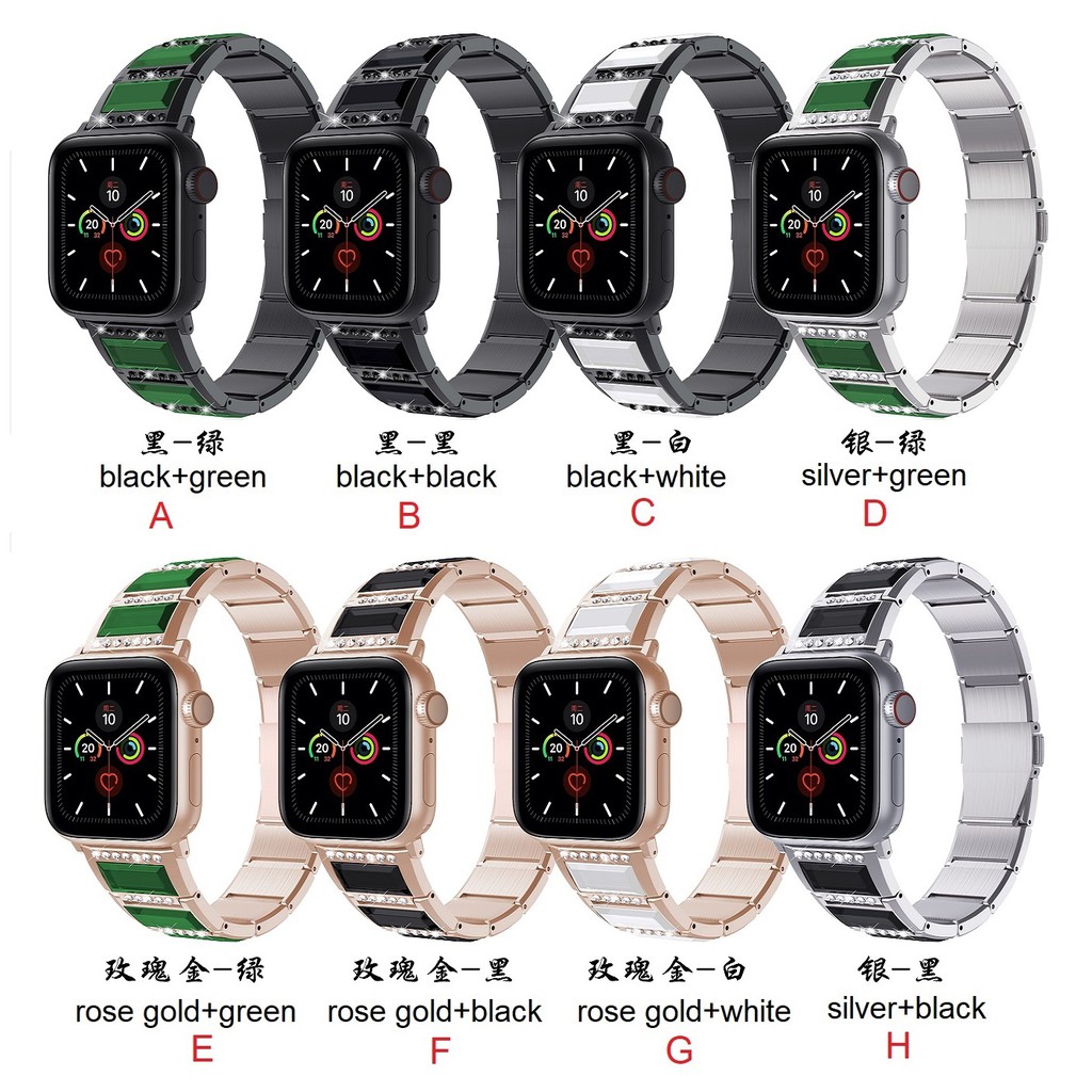 Luxury Apple Watch Strap Diamonds Jade Watchband Apple Watch 6 5 4 3