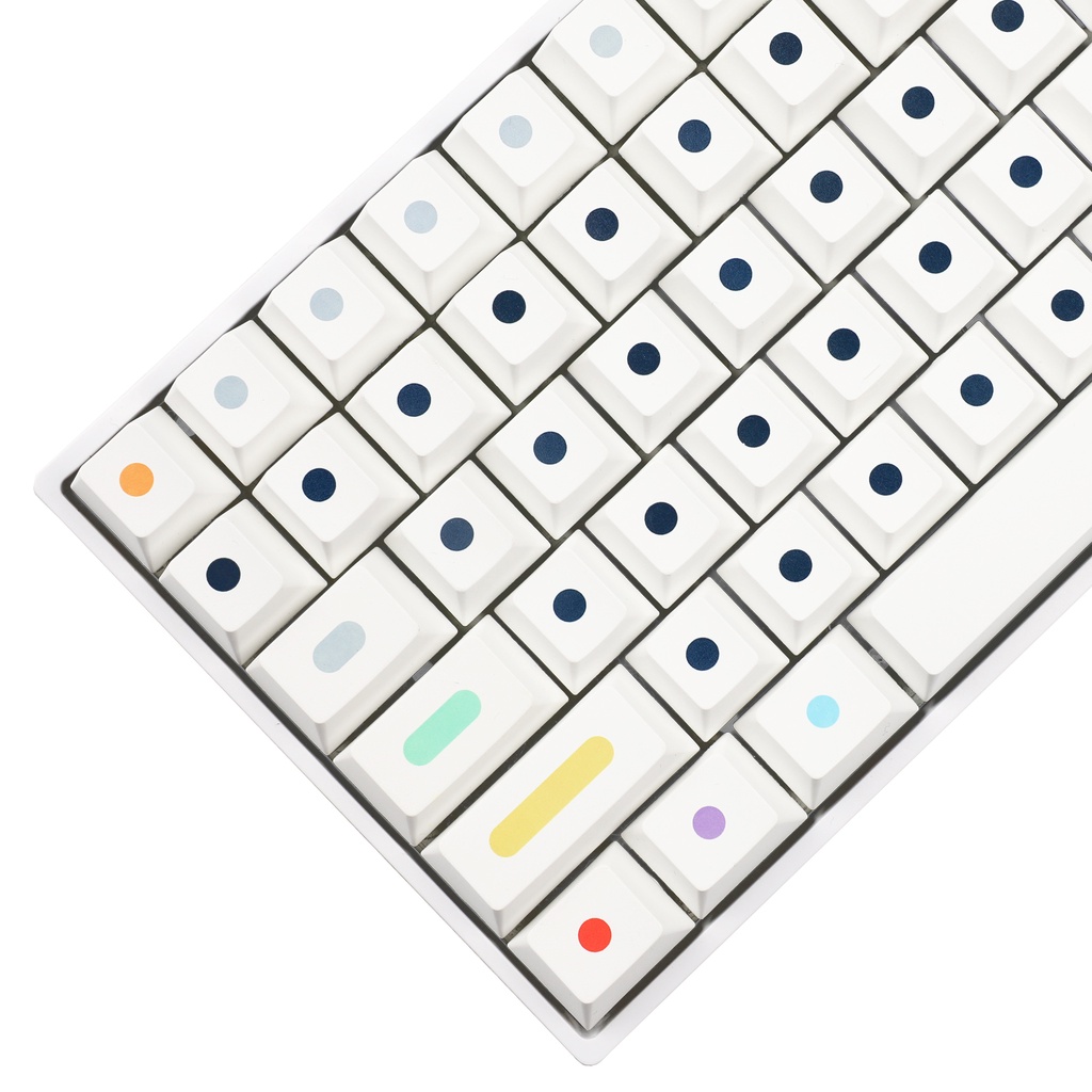 โปรไฟล์เชอร์รี่ 129 คีย์ GMK Dots Keycap Dye Sub หนา PBT ตัวอักษรที่ไม่ซ้ํากัน Keyset ANSI 61 64 68 