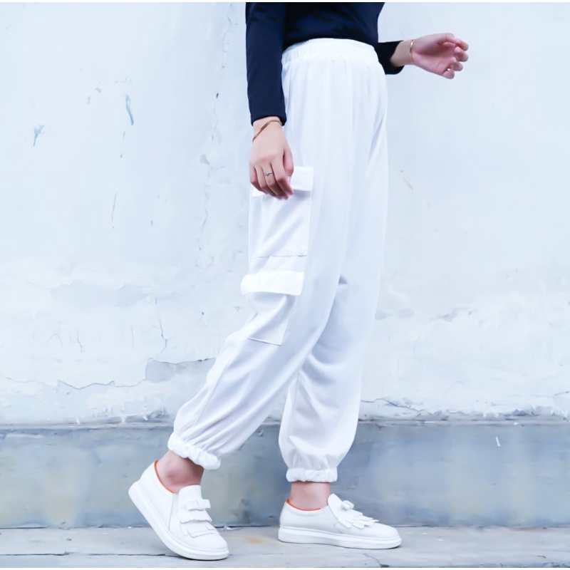 Weijia Fashion Jogger GATTY / Cargo Jogger Pants / Jogger SANDRA Black / Womens Joggers / เทรนดี้ / 
