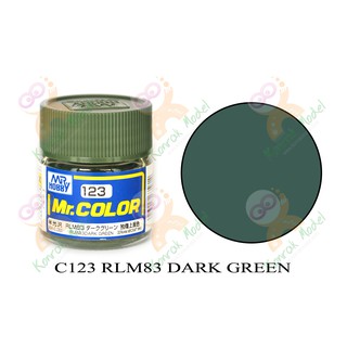 สีสูตรทินเนอร์ Mr.hobby Mr.color C123 RLM83 Dark Green Semi-Gloss 10ml