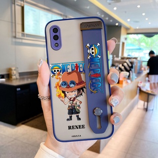 เคสโทรศัพท์มือถือ ลายการ์ตูนโจรสลัด พร้อมสายรัดข้อมือ สําหรับ Samsung Galaxy A01