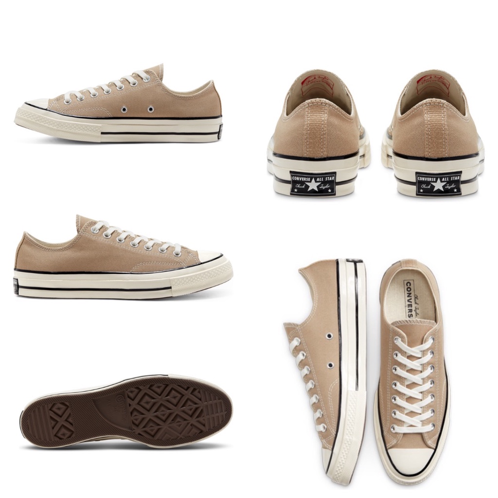 Conv 1970S รองเท้าผ้าใบรองเท้ายางรองเท้าสําหรับผู้ชายรองเท้าผู้หญิงสีกากี High Low