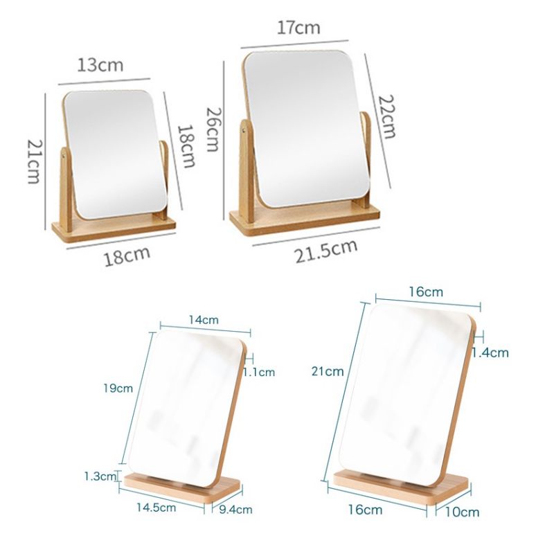 กระจกตั้งโต๊ะ กระจกแต่งหน้า สไตล์เกาหลี กระจกไม้มินิมอล กระจกมินิมอล - รูปที่ 7