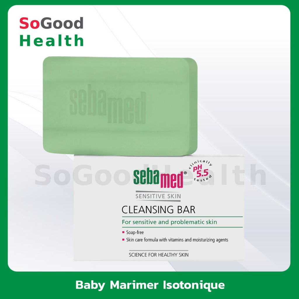 EXP 07/25 SEBAMED CLEANSING BAR 100 GM สำหรับผิวธรรดาถึงผิวมัน ป้องกันสิว ปราศจากสารสบู่และด่างที่ทำให้ระคายเคืองผิว