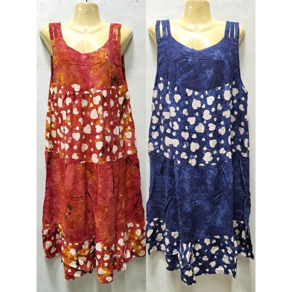 ชุดนอนอินโด ผ้าบาติกมี3เส้นแขนกุดยาวเลยหัวเข่า - รูปที่ 6