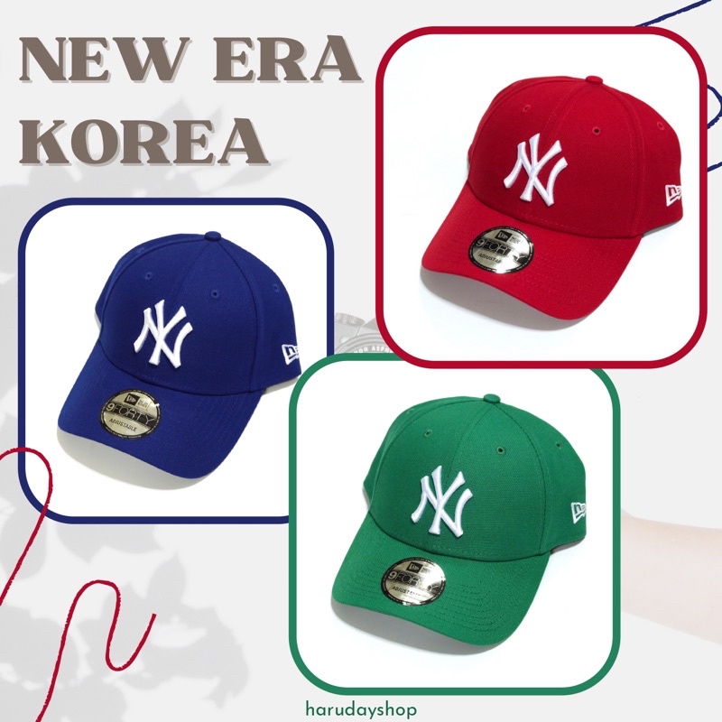 🔥 หมวก NY แบรนด์ NEW ERA Korea สีหายาก สีเขียว สีน้ำเงิน สีแดง พร้อมส่ง