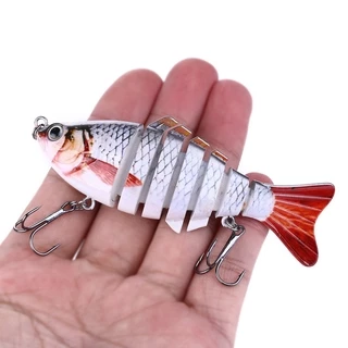 1 ชิ้น 10 เซนติเมตร 15.5 กรัมเหยื่อตกปลา Minnow 7 ส่วน Swimbait Crankbait Hard เหยื่อช้าประดิษฐ์