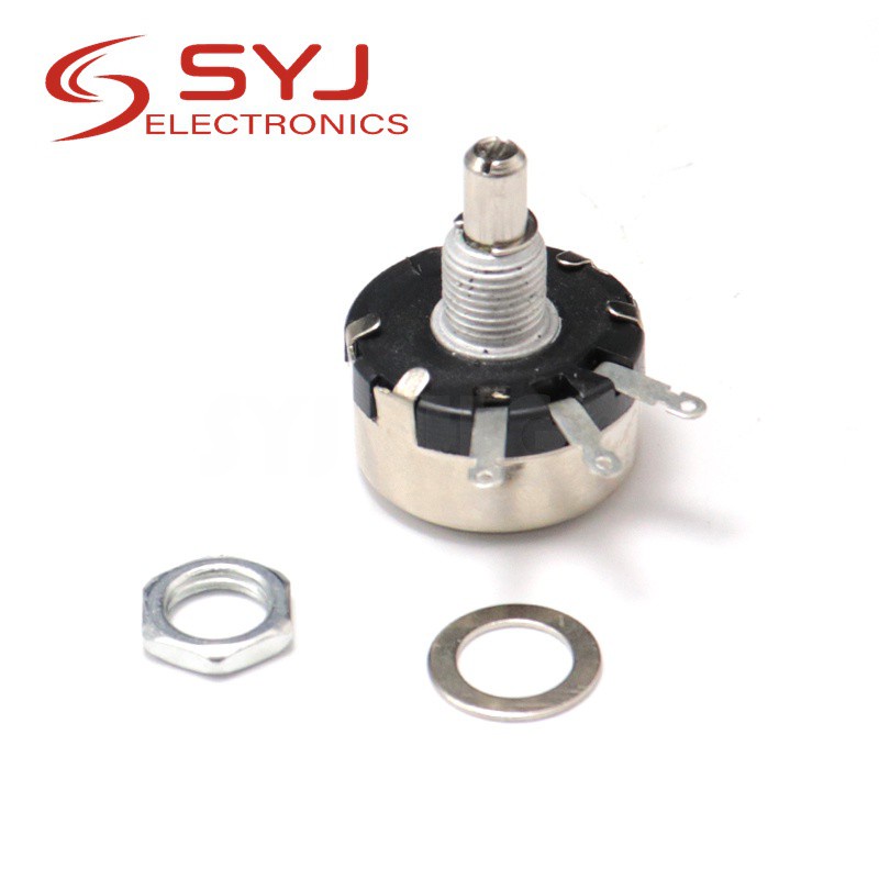 WX110 (010) 6 มม.2 ชิ้น/ล็อตรอบเพลาโลหะเดี่ยว Turn Wire resistor Wound Potentiometer 1 K 2.2 K 3.3 K