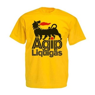 เสื้อยืด แนววินเทจ น้ำมันเครื่อง มอเตอร์ไซต์ AGIP LUBRICANT 001 เสื้อยืด คอกลม