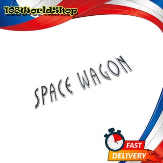 โลโก้ ติดท้าย เรซิน "Space Wagon" มิซูบิชิ สเปซแวกอน สี ดำ Space Wagon Mitsubishi 4 ประตู ปี2004-2012