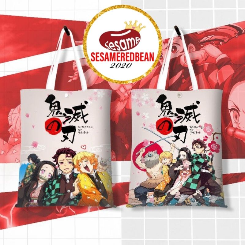 Demon Slayer Cute Tote Bag Tanjiro, Nezuko, Zenitsu, Inosuke, Giyu, Shinobu Kocho SesameRedbean
