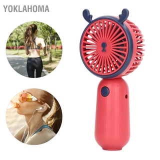 YOklahoma Hand Held Fan USB Charging Portable Mini Rose Red Animal Horn Cute Style Battery Operated for Travel