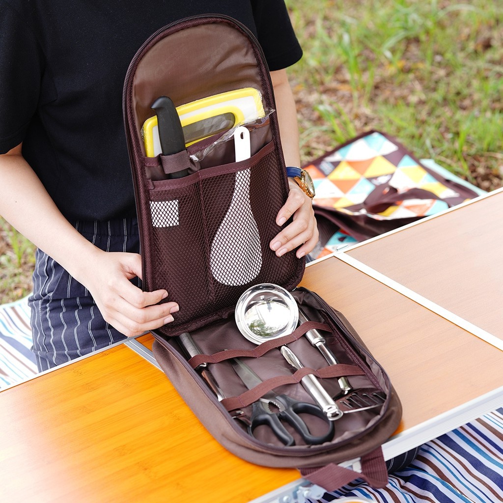 ชุดเครื่องครัว CLS ปิคนิค✨อุปกรณ์ทำอาหารกิจกรรมกลางแจ้ง 9ชิ้น มีกระเป๋า 3 ลาย *สินค้ามีพร้อมส่ง* KITCHEN SET - รูปที่ 2