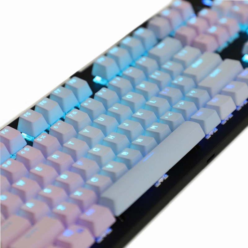 QLT 104 คีย์ PBT Doubleshot Keycaps สําหรับคีย์บอร์ดเครื่องกลพร้อมการออกแบบไล่ระดับสี 机 การสนับสนุน盘