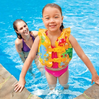 Children Inflatable Swimming Life Jacket Adjustable Double Button Floating Buoy Vest