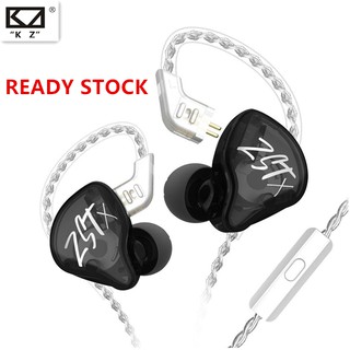 【Ready stock】หูฟัง kz zst x 1ba+1dd hifi เคลือบสีเงิน KZ ZSTX