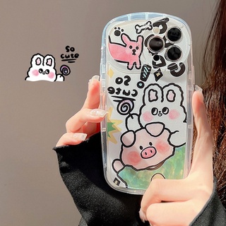 เคสโทรศัพท์มือถือ กันกระแทกสี่มุม ลายกราฟฟิตี้สัตว์ สําหรับ iPhone 14 14pro 14max 14prm 13 13pro 13prm 11 7Plus 8Plus Xr XS Max 12 Pro Max