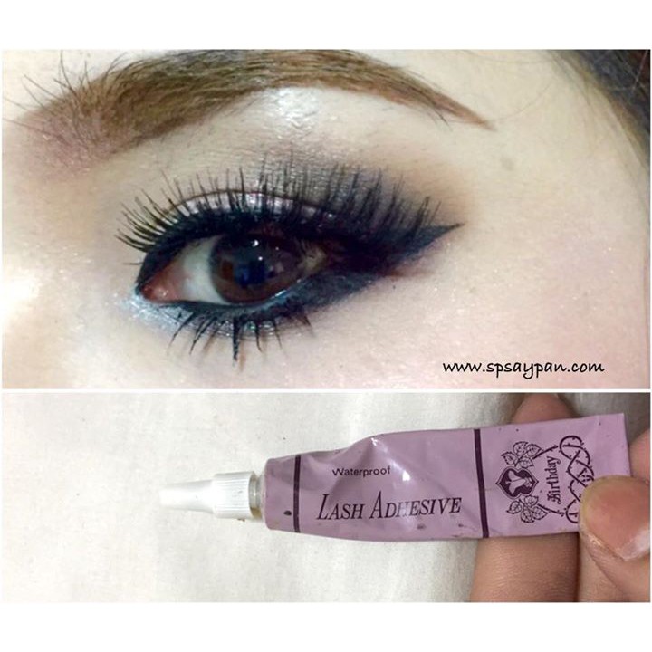 Birthday Lash Adhesive Waterproof 4g. กาวติดขนตาปลอม กาวม่วง ราคาถูก - รูปที่ 2
