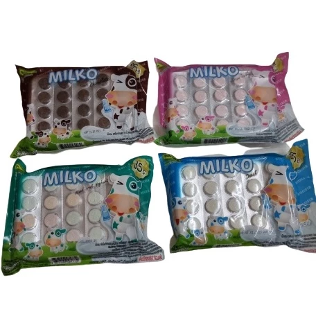 นมอัดเม็ด แพ็คใหญ่ แบบแพ็ค มิวโก้ ตรา milko นมเม็ด หวาน ช็อค สตอ ขนมยุค 90's