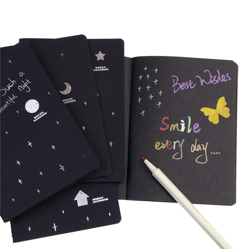 ใหม่ร่างหนังสือไดอารี่สำหรับวาดจิตรกรรมปกอ่อนสีดำกระดาษร่างหนังสือโน๊ตบุ๊คสำนักงานอุปกรณ์การเรียน