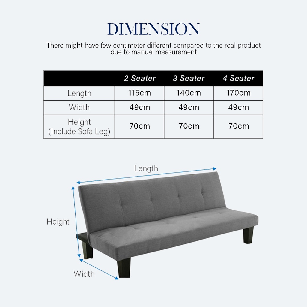 FINSSO โซฟา โซฟาปรับนอน 180 องศา โซฟาผ้า โซฟา OLLY Canvas Sofa Bed 2