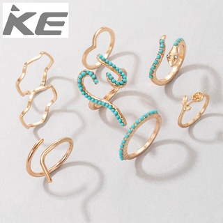 Autumn and winter ring rose snake zodiac blue diamond 8-piece ring female for girls for women