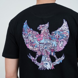Houseofcuff เสื้อยืด ลาย Garuda Pancasila สีดํา ไซซ์ S ถึง 4XL