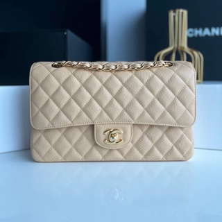 CHANEL CLASSIC FLAP BAG CAVEAR LEATHER size 25CM💛