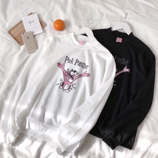 เสื้อsweater สกรีนลายpink panther ที่อก สวยเก๋น่ารักสุด🥰💖💖