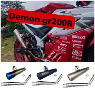 ชุดท่อสลิปออน demon GR 200r ปลายท่อทรงปืนใหญ่ปากตะแกรง