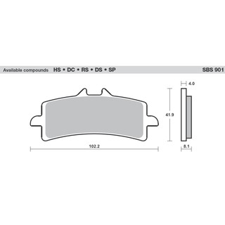 ผ้าเบรคหน้า SBS สำหรับ APRILIA  RSV4-RF  RSV4-RR ปี 15-20