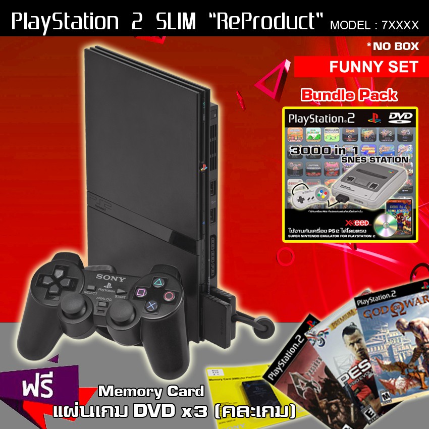 Ps2 ReProduct Sony Playstation 2 PS2 Slim 77006 Funny Set (SFC PLUS)