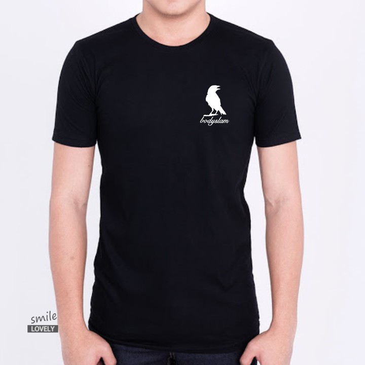 Hot เสื้อยืดสุดเท่ เสื้อยืดผู้ชาย ชุดลำลอง สกรีนลาย(อีกาBODY SLAM) สีดำ สีขาวผ้าคอตตอน เนื้อนุ่ม ไม่