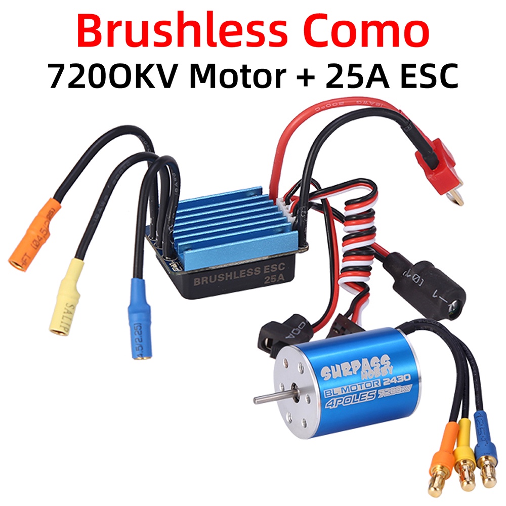 Surpass Hobby Sensorless Brushless Motor 2430 7200KV & 25A Brushless ESC Brushless Motor Combo 5800K