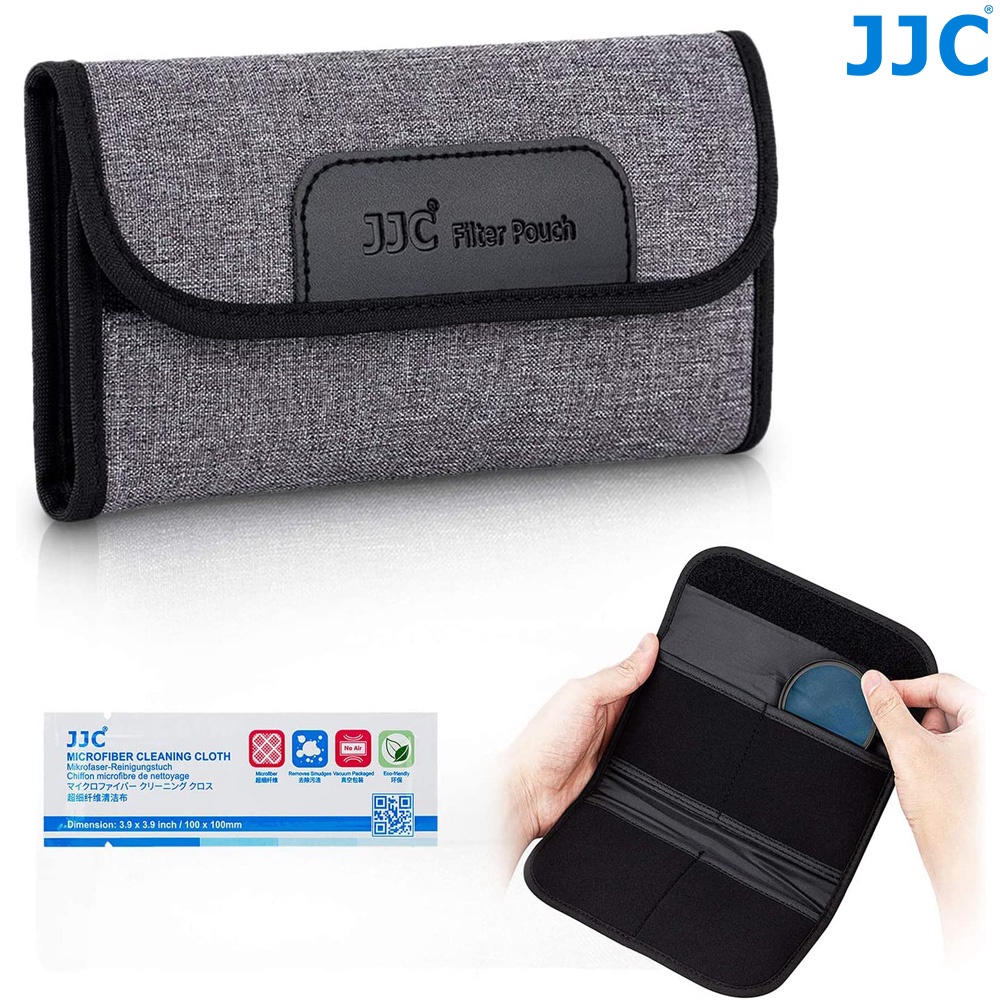 Jjc 4 Slots Camera Lens Filter Case Foldable Pouch Holder Storage Bag ...