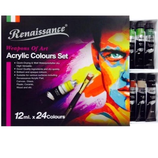 (KTS)ชุดสีอะคริลิค Renaissance Acrylic Colour Set 24สี 12ml