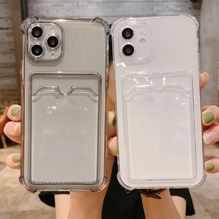 เคสใสใส่บัตร Realme C21Y C25 C35 C11 C20A C55 9 10 Pro Plus เคสใส OPPO A15 A16 A17K A57 A36 A5S A53 A54 A74 A94 ปกหลัง