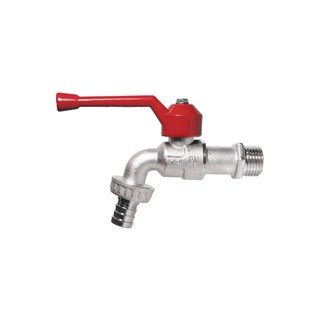 Water faucet WITH HOSE TAP SANWA 1/2" RED Water valve Water supply system ก๊อกน้ำสนาม ก๊อกบอลสนาม SANWA 1/2 นิ้ว สีแดง ว