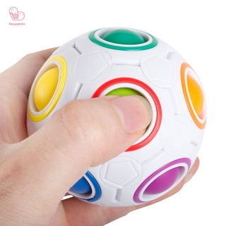 【สินค้ามีจำหน่าย】 Fashion Adult Kid Ball Magic Cube Toy Plastic Creative Rainbow Football Puzzle Children Learning Educational Fidget Toys HT