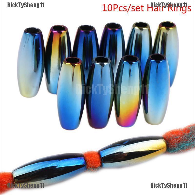 [COD]RTS 10Pcs/Set DIY Hair Braid Dreadlock Dread Beads Pins Rings Cuff ...