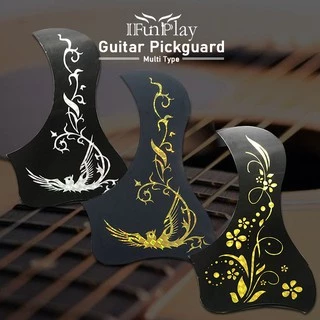 Acoustic Guitar Pickguard Bird Style Self-กาวCelluloid Pick Guard Phoenix Hummingbird สําหรับ 40" 41 "กีต้าร์พื้นบ้านสีทองสีเงิน