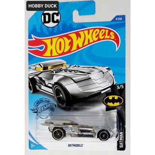 66HW Hot wheels โมเดลรถฮอทวีลขนาดเล็ก 🔅 BATMOBILE / BATMAN FROM DC SILVER COLOR  รถแบทแมน สีเงิน แพ็คและการ์ดสวย