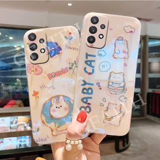 2021 New เคส Samsung Galaxy A52s M52 5G A52 5G A32 4G A72 A22 5G A02s A12 A02 M02 M12 M32 4G Case Soft Phone Casing ins Glitter Rhinestone Cartoon Cute Cat Animal Bling Cover เคสโทรศัพท์ SamsungA52s GalaxyA72