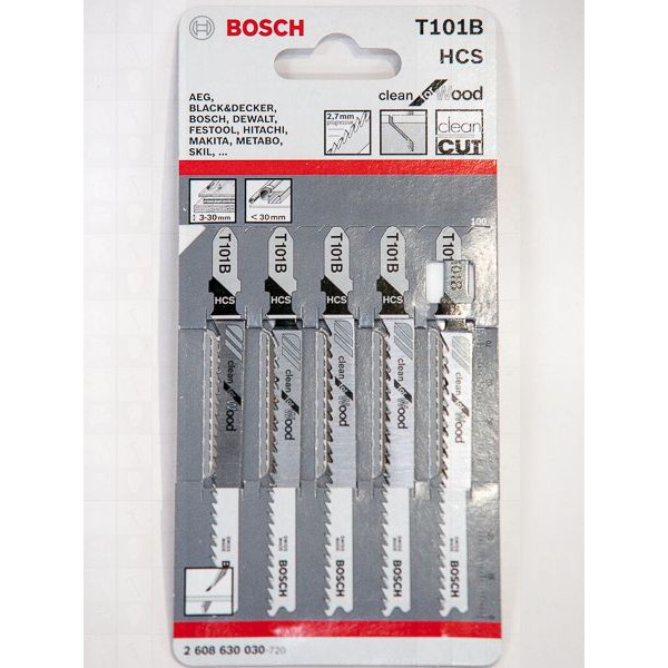 ใบจิ๊กซอว์ตัดไม้ 5Pcs T101B Bosch