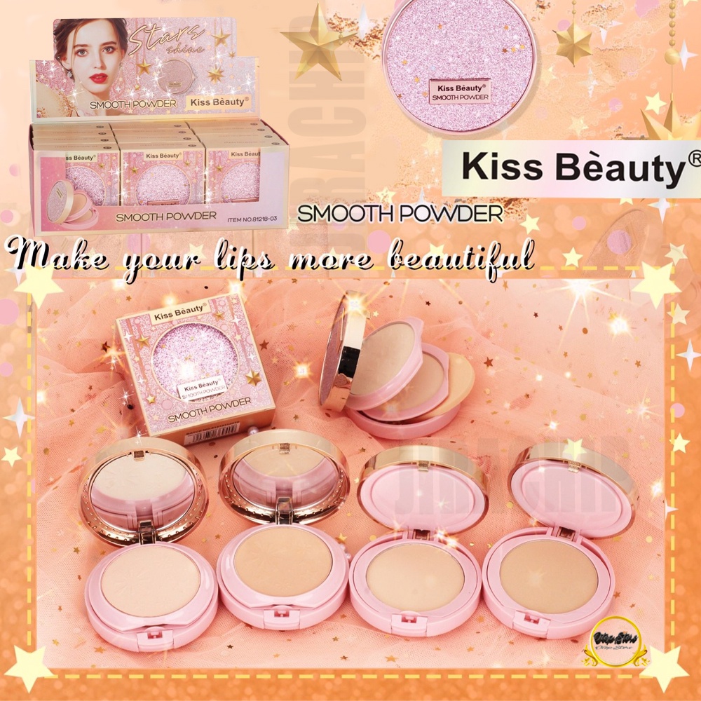 81218-03 แป้งพัฟ 2 ชั้น Kiss Beauty smooth powder แป้งพัฟ