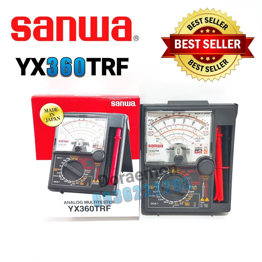 SANWA YX 360TRF มัลติมิเตอร์แบบแข็ม ของแท้100% อนาล็อก มัลติมิเตอร์ รุ่น YX360TRF เครื่องวัดแรงดันแล
