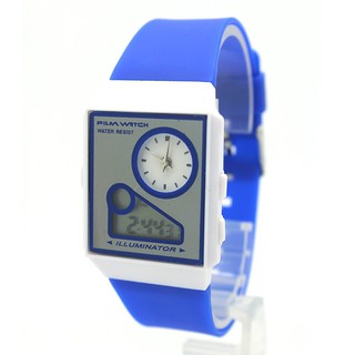 Zilin Watch นาฬิกาผู้หญิงและเด็ก สายยาง ระบบเข็มและDigital - Z0013 (White-Blue)