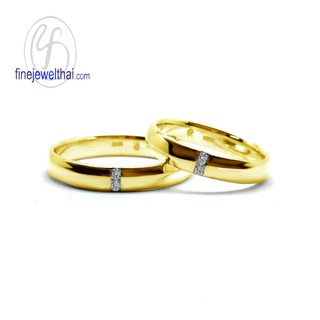 Finejewelthai แหวนคู่-แหวนเพชร-เพชร-แหวนหมั้น-แหวนแต่งงาน-Couple-Diamond CZ-Wedding Ring-Silver-Gold - RC30147cz-g